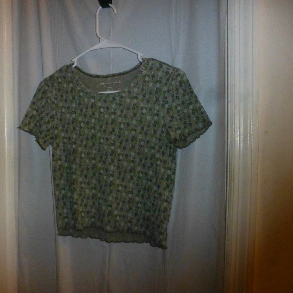 American eagle olive crop top size m